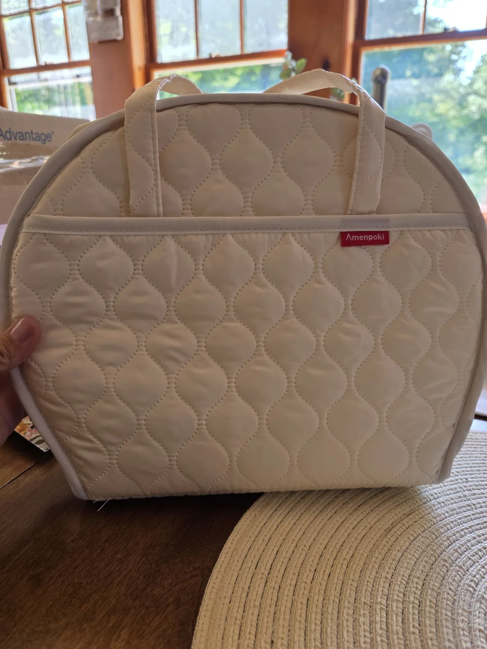 Cream Quilted Travel Changing pad